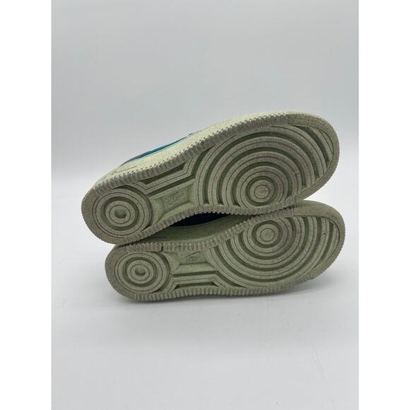 2022 Nike Air Force 1 Low Teal/Yellow Size 6.5Y - Picture 5 of 6